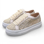 Sneaker donna uncinetto beige oro Stokton<BR/> 