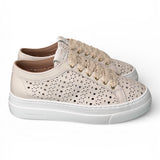 Sneaker donna pelle forata bianca Stokton<BR/> 