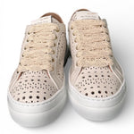 Sneaker donna pelle forata bianca Stokton<BR/> 