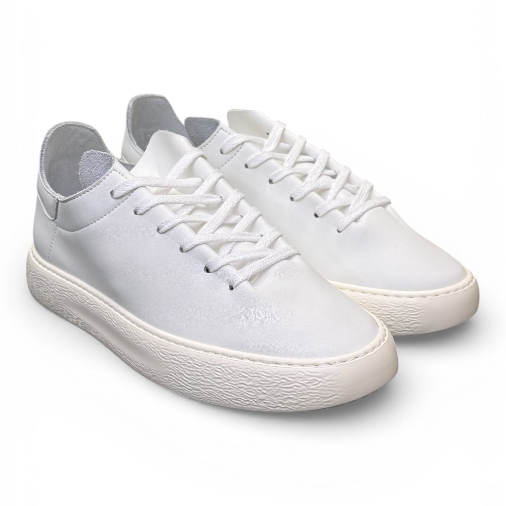 Sneaker uomo pelle bianca taglio vivo Stokton<BR/> 