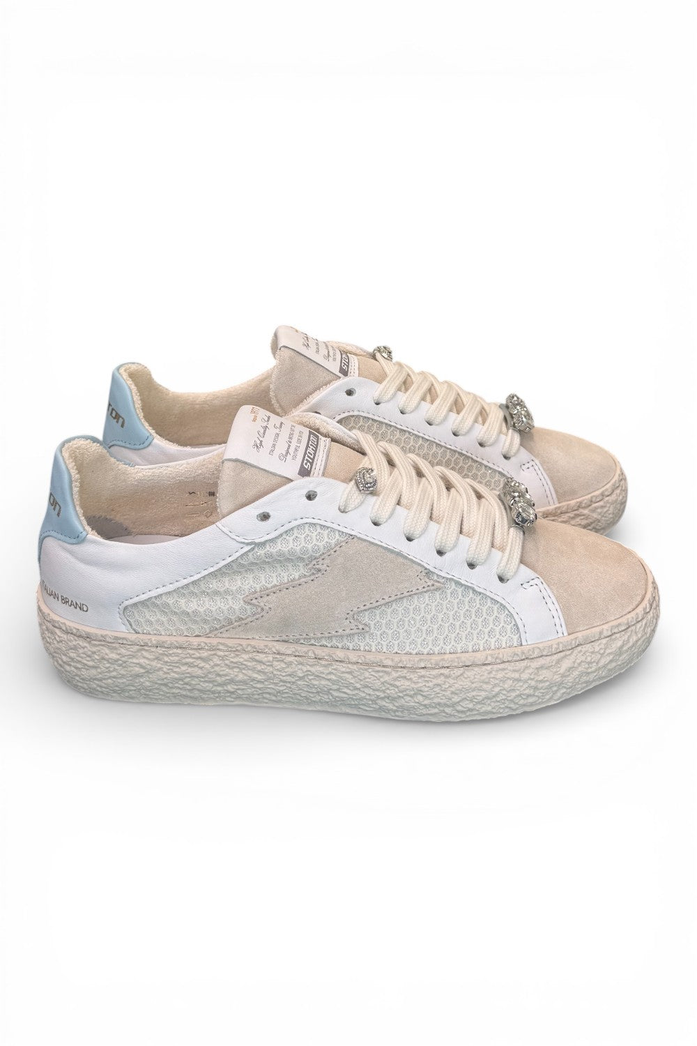 Sneaker donna crep beige celeste Stokton<BR/> 