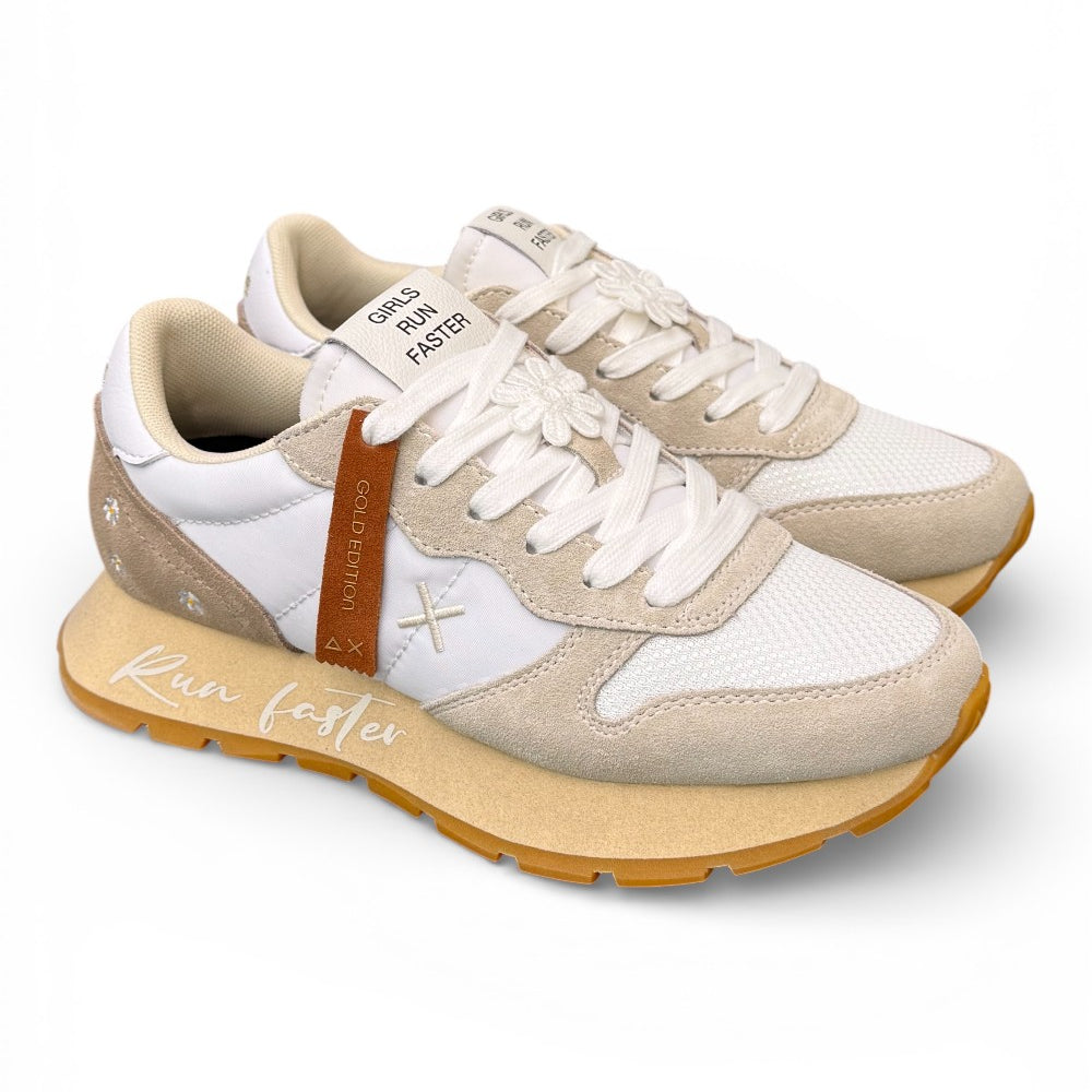 Sneaker donna Sun 68 Ally Vintage bianco panna 