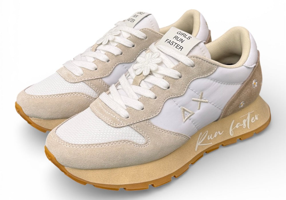 Sneaker donna Sun 68 Ally Vintage bianco panna 