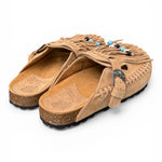 Sabot con frangia e perline Taji by Lagoa suede sabbia 