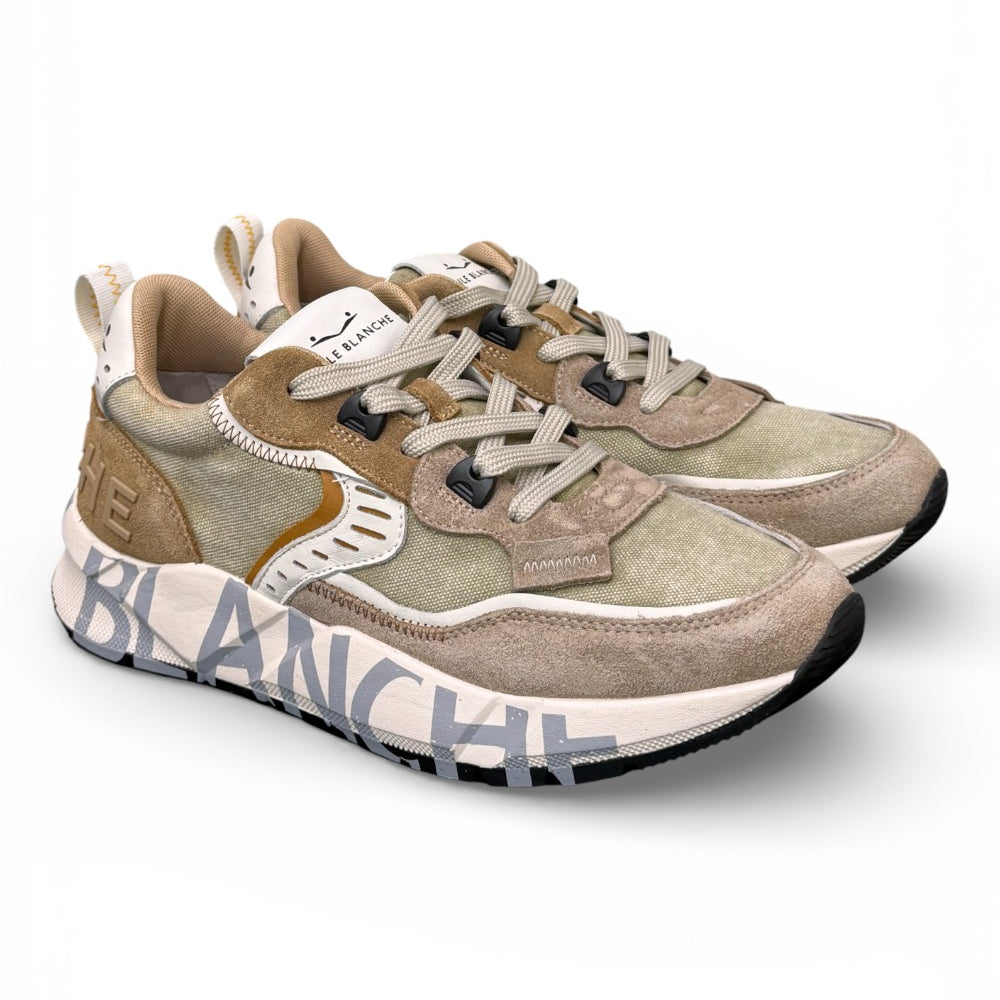 Sneaker uomo Club 01 Voile Blanche canvas salvia beige 1D52<BR/> 