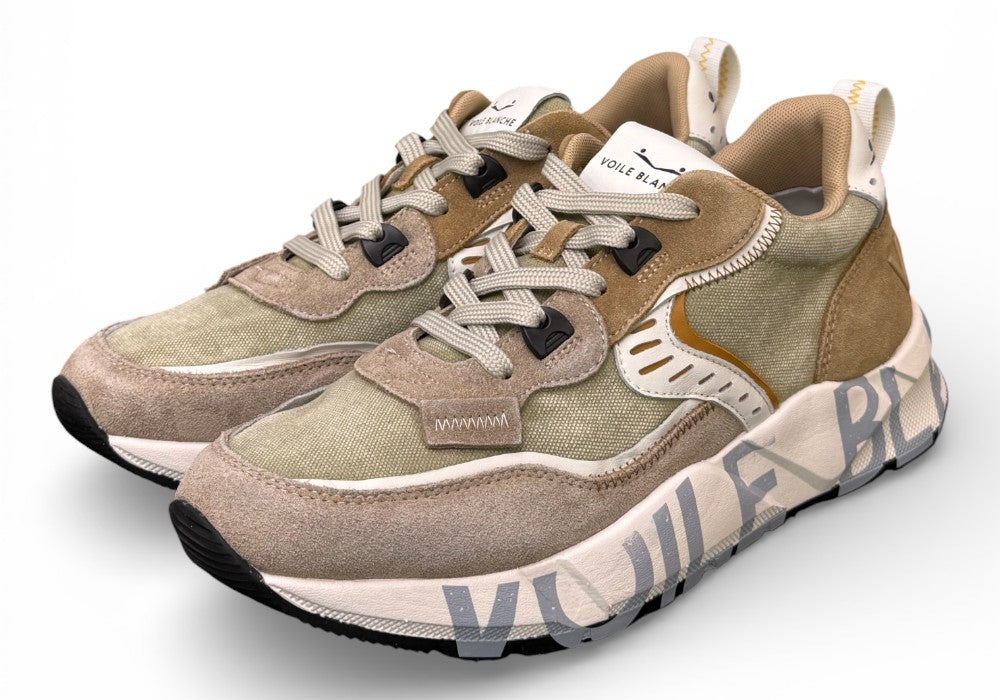 Sneaker uomo Club 01 Voile Blanche canvas salvia beige 1D52<BR/> 