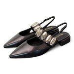 Slingback nera con accessorio Bruno Premi<BR/> 