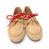 Scarpa barca suede beige Antica Bottega<BR/> 