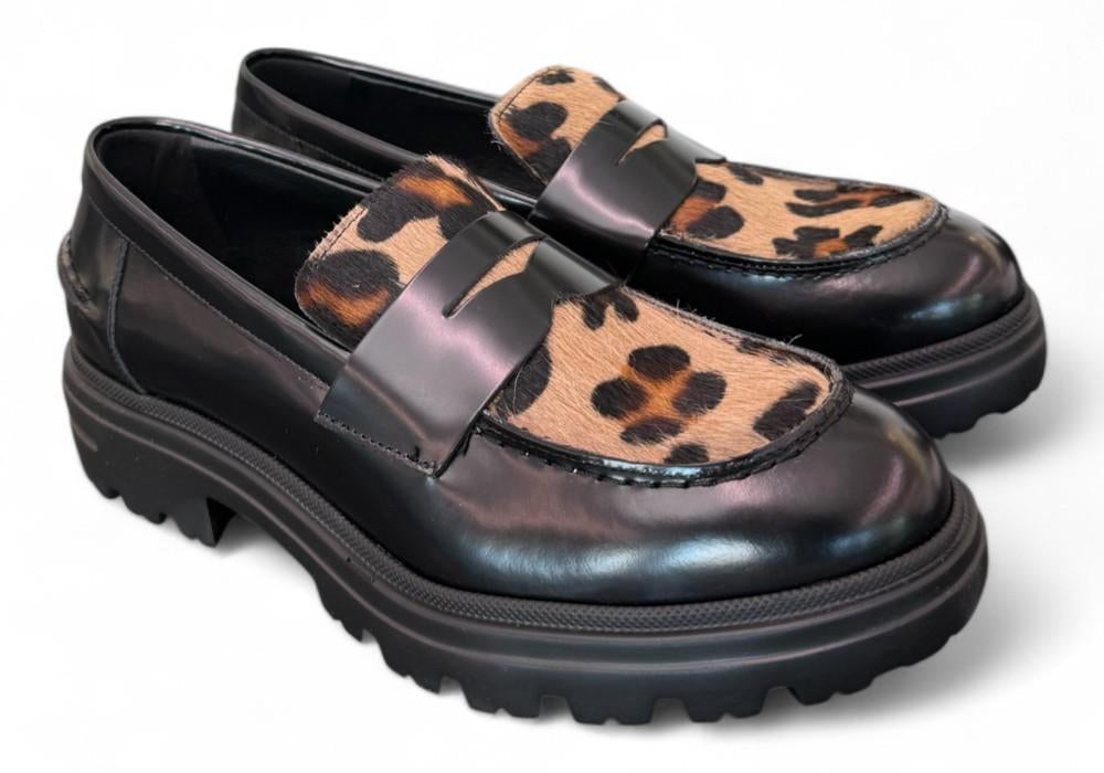 Mocassino pelle nero leo Uma Parker 
