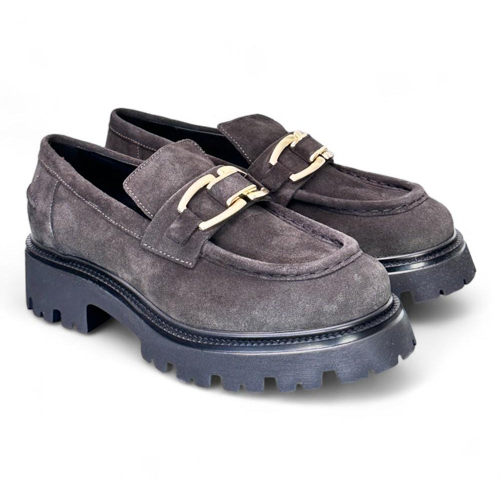 Mocassino donna Uma Parker camoscio pepe 