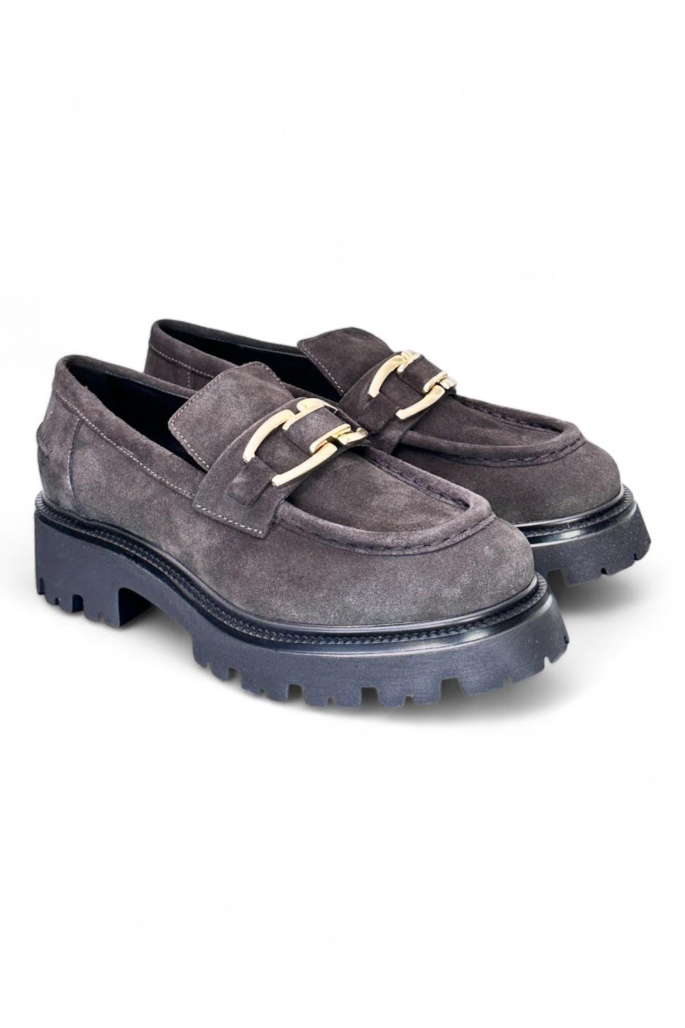 Mocassino donna Uma Parker camoscio pepe 