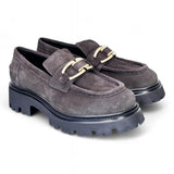 Mocassino donna Uma Parker camoscio pepe 