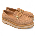 Mocassino rafia e pelle grano suola micro Bruno Premi<BR/> 