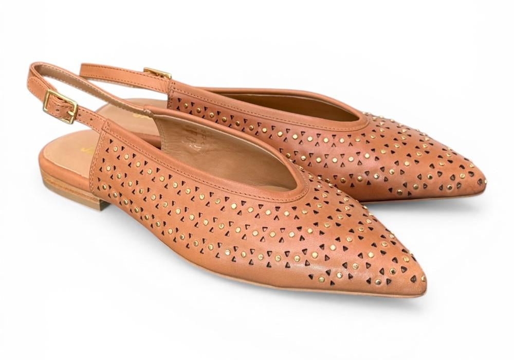 Slingback microborchie cuoio Janet<BR/> <BR/> 