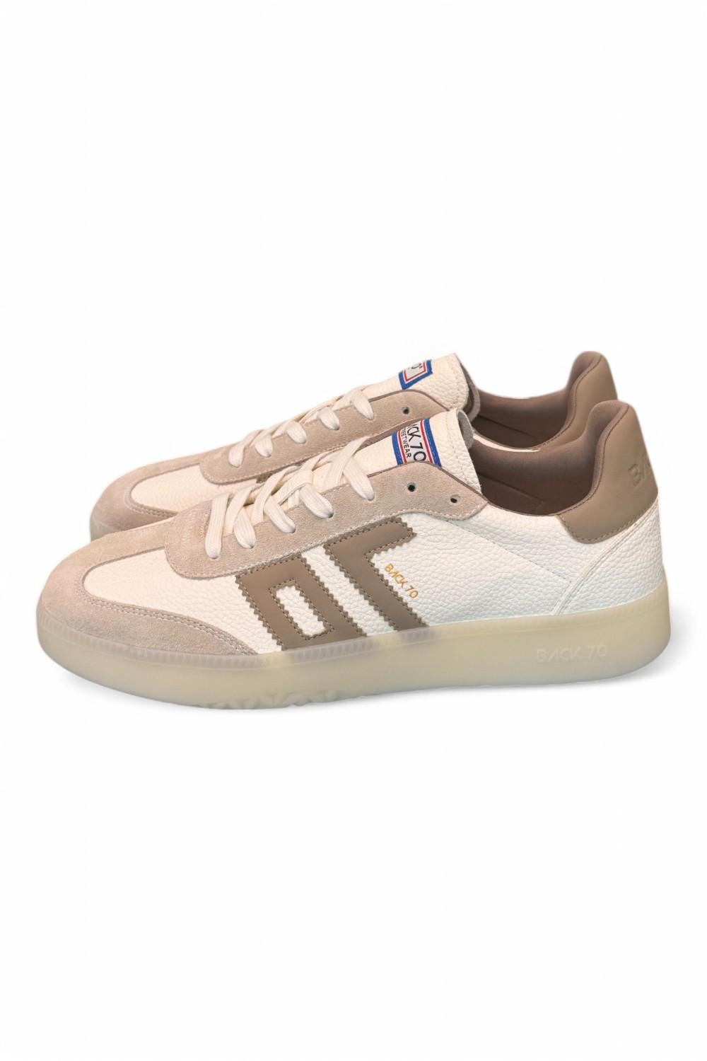 Sneaker uomo  Boston suede bianco beige Back 70<BR/> 