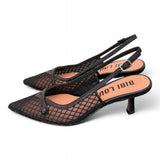 Slingback Bibi Lou rete nero tacco 