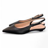 Slingback pelle nera flat Les Autres<BR/> 