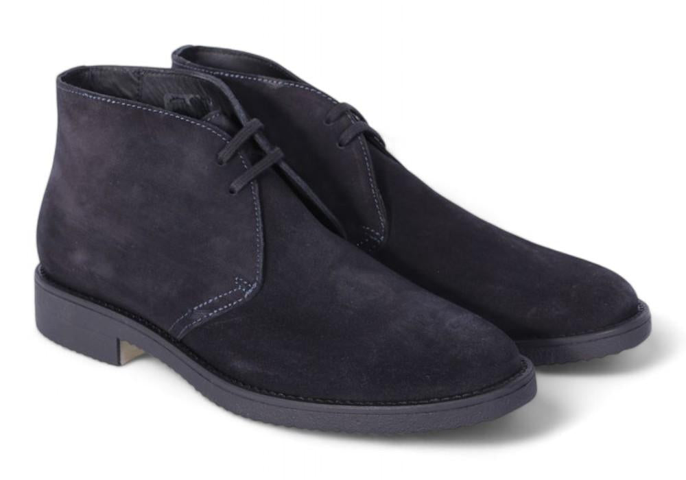 Polacco uomo suede blu Antica Cuoieria 