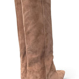Stivale arricciato a tubo suede beige Anima <BR/> 