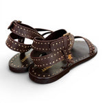 Sandalo microborchie pelle testa di moro Janet<BR/> <BR/> 