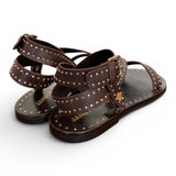 Sandalo microborchie pelle testa di moro Janet<BR/> <BR/> 