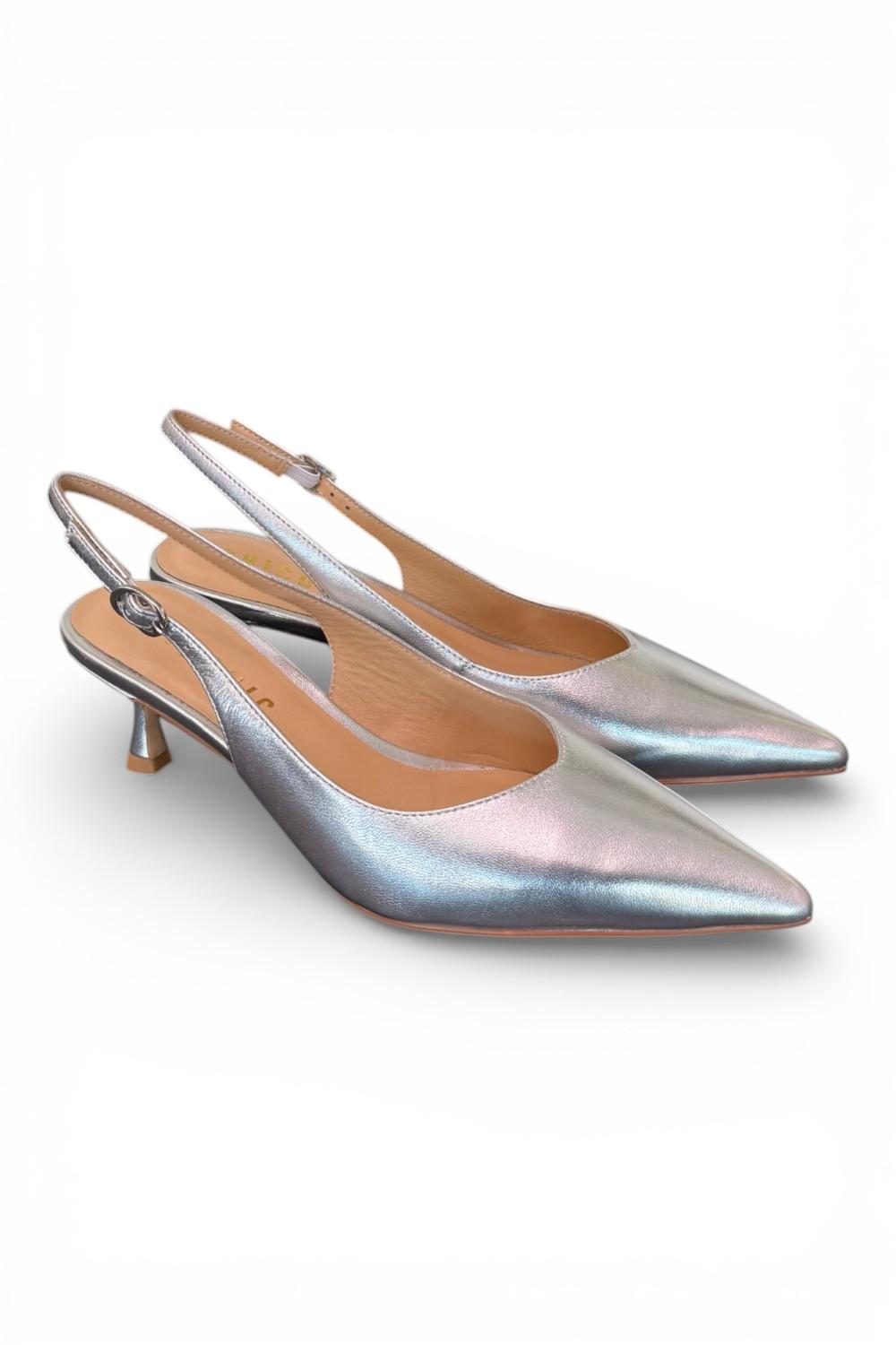 Slingback laminata argento T50 Chiconic 