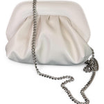 Pochette chiusura scatto ecopelle milk 