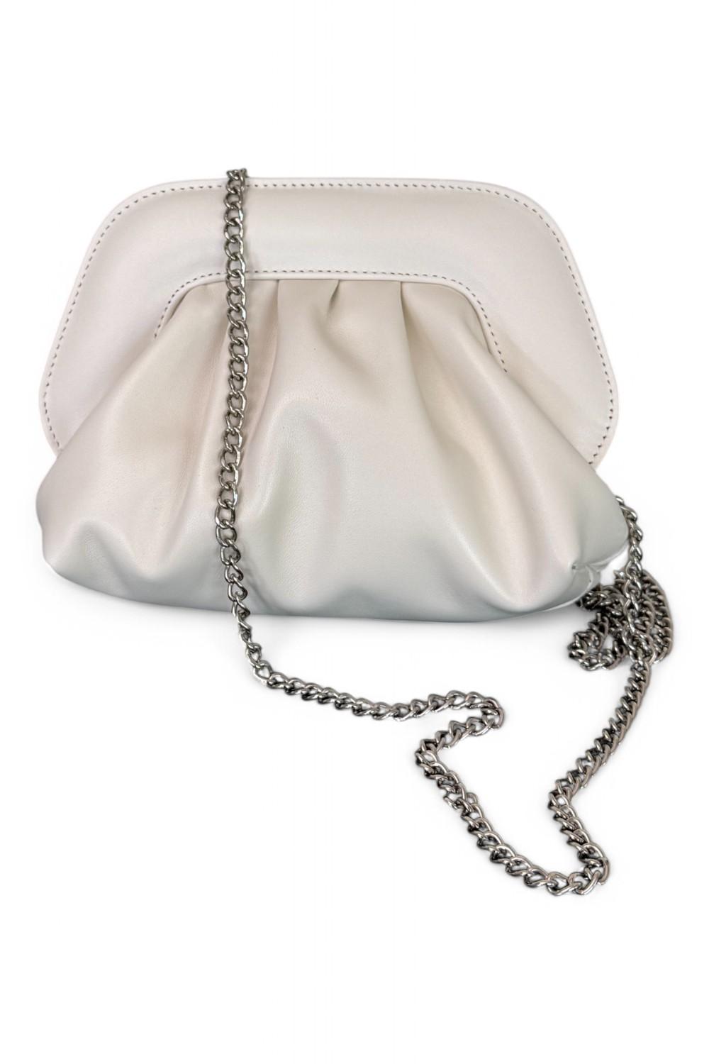 Pochette chiusura scatto ecopelle milk 