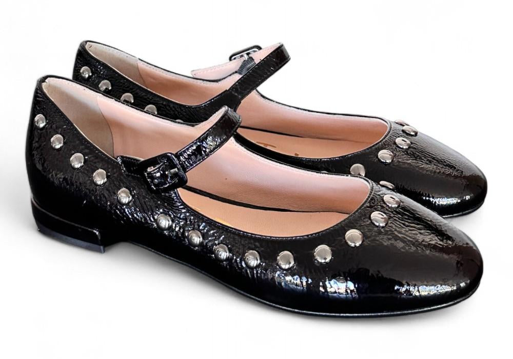 Ballerina borchie vernice nera Matteo Pitti 