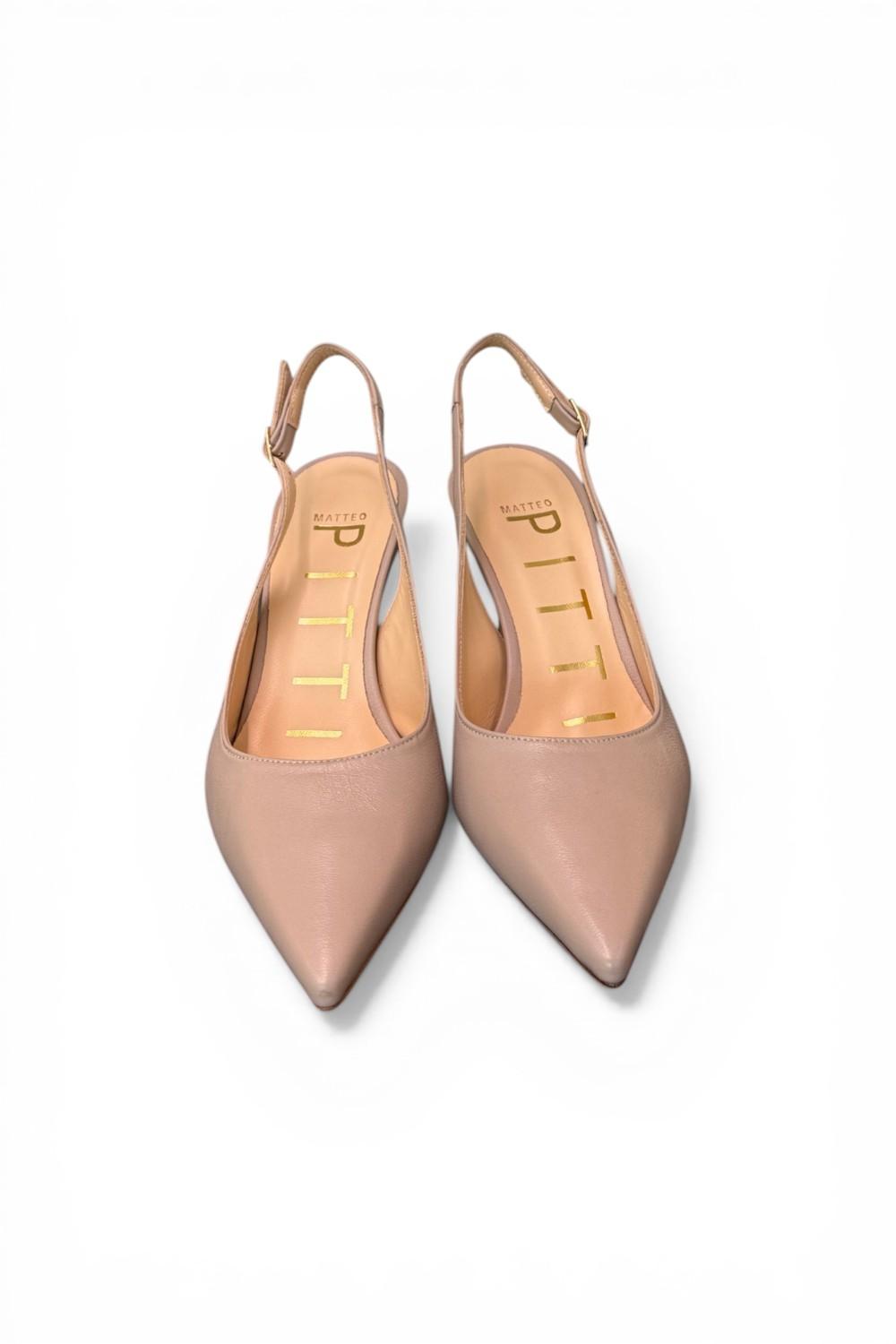 Slingback trasversale pelle taupe Matteo Pitti 