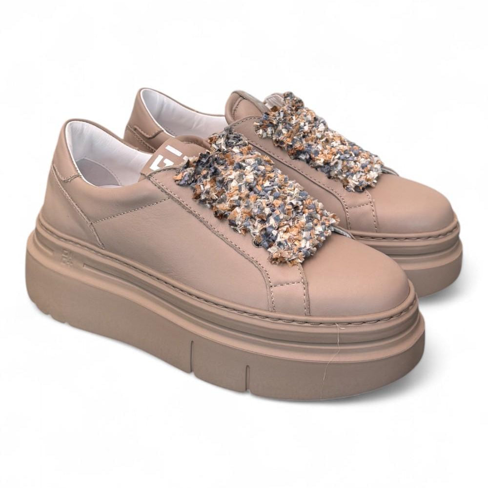 Sneaker donna Gioplus platform tortora 