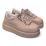 Sneaker donna Gioplus platform tortora 