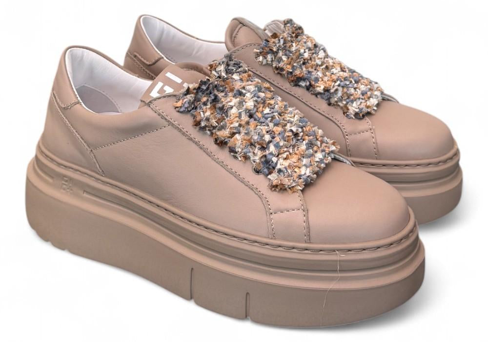 Sneaker donna Gioplus platform tortora 