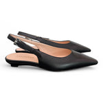 Slingback pelle nera flat Les Autres<BR/> 