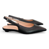 Slingback pelle nera flat Les Autres<BR/> 