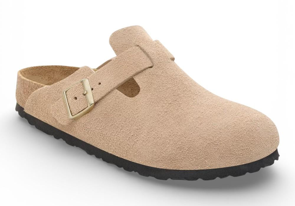 Sabot uomo Boston Birkenstock Suede sandcastle 1030883 