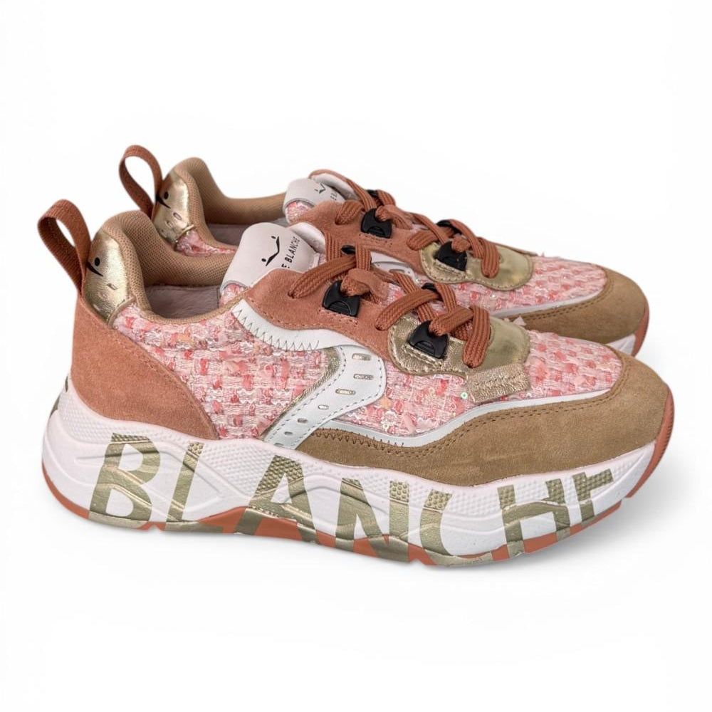 Sneaker donna Voile Blanche Club 105 bianco caramel rosa 2D28 
