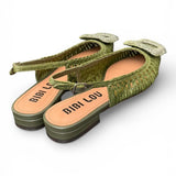 Slingback rafia intrecciata verde Bibi Lou 