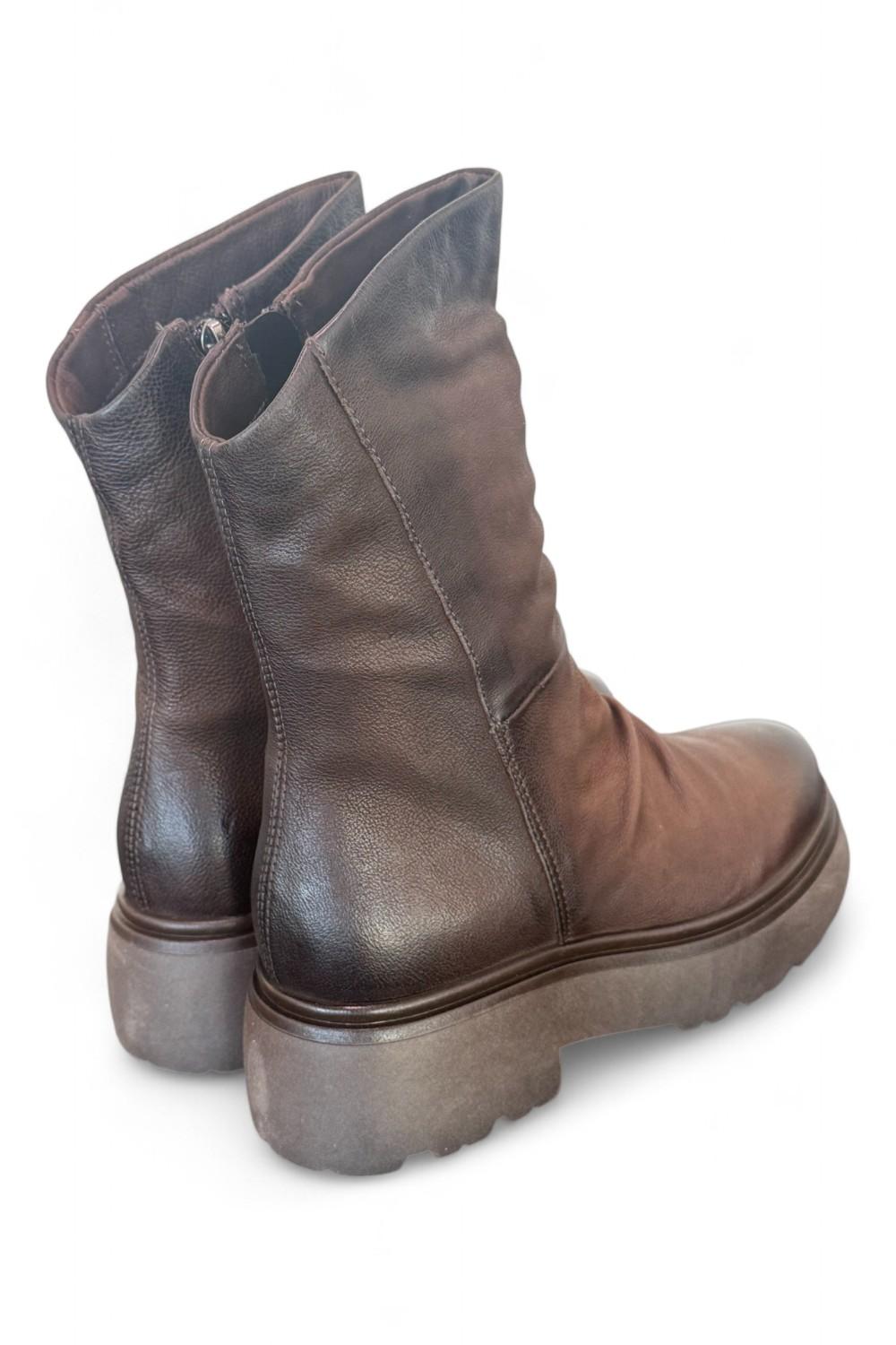 Stivaletto pieghe nabuk ingrassato moka Mjus<BR/> 