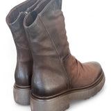 Stivaletto pieghe nabuk ingrassato moka Mjus<BR/> 