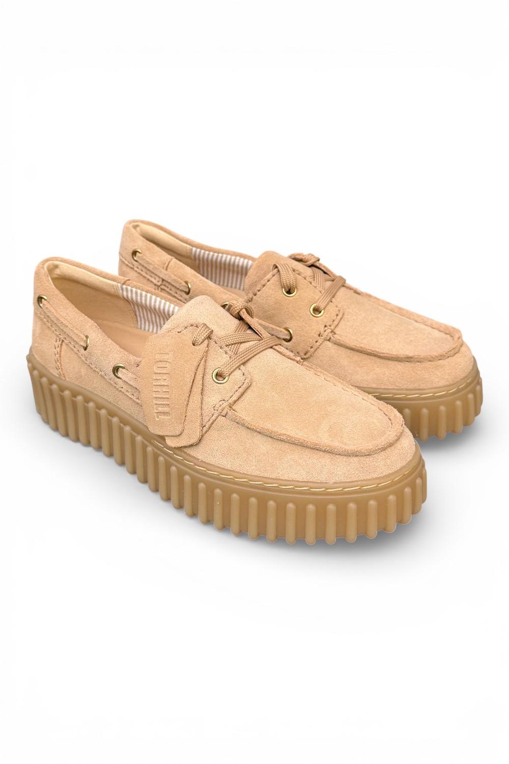 Barca Clarks Boat Cleyhill Torhill suede beige cipria 