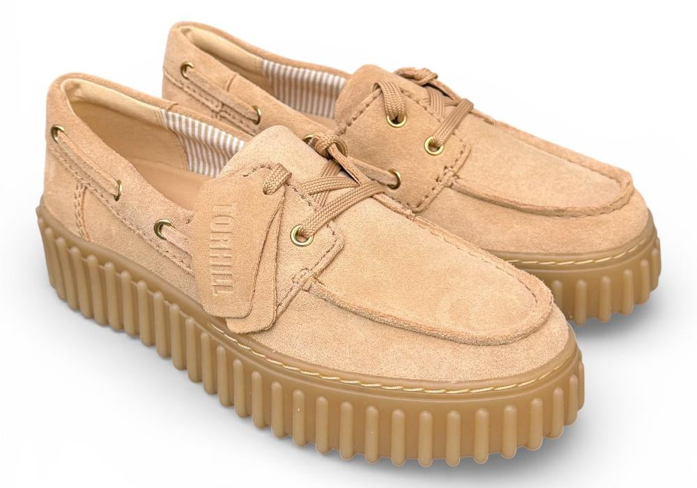 Barca Clarks Boat Cleyhill Torhill suede beige cipria 