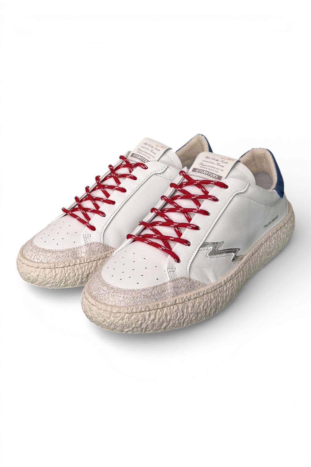 Sneaker uomo Voltio pelle bianca Stokton<BR/> 