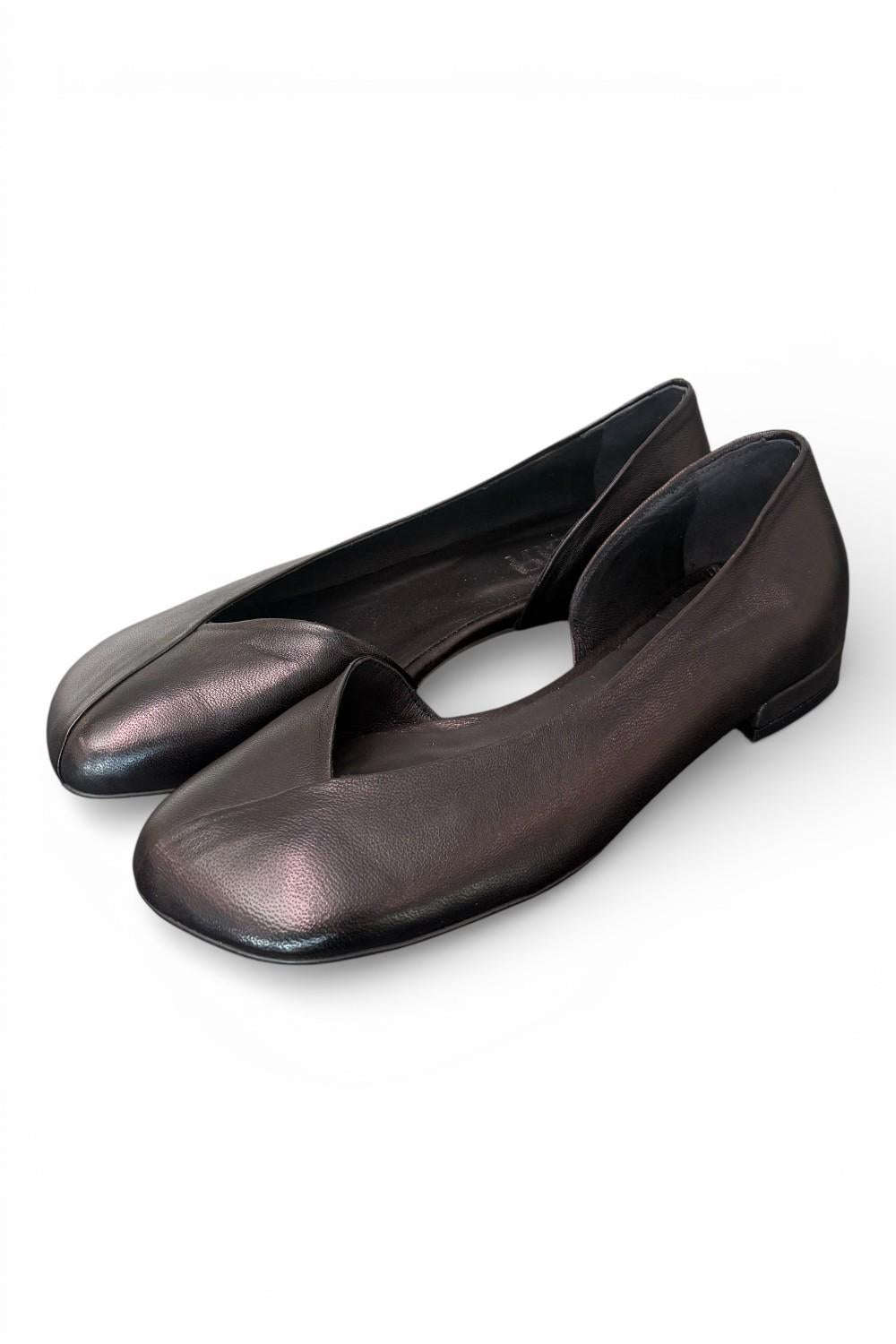 Ballerina pelle nera Cuir Noir<BR/> 