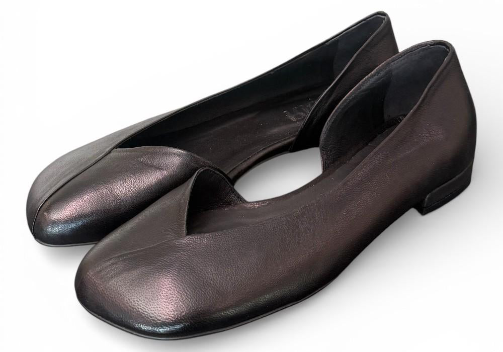 Ballerina pelle nera Cuir Noir<BR/> 