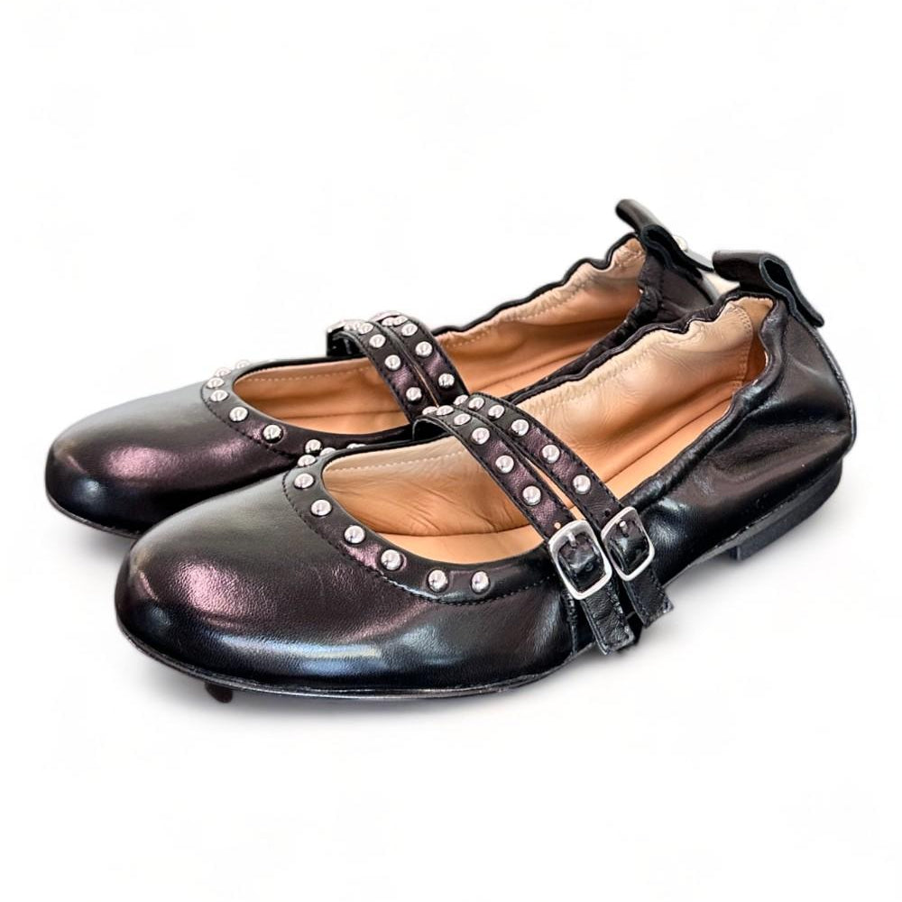 Ballerina cintini pelle nera Dei Colli<BR/> 