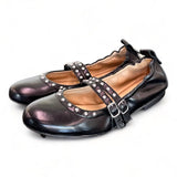 Ballerina cintini pelle nera Dei Colli<BR/> 