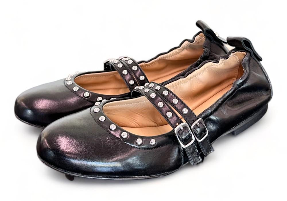Ballerina cintini pelle nera Dei Colli<BR/> 