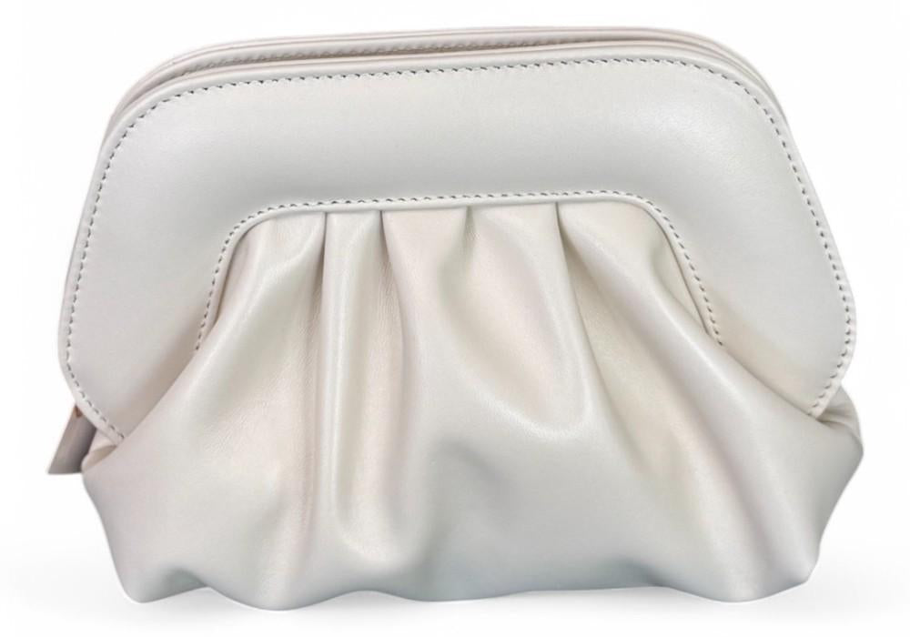 Pochette chiusura scatto ecopelle milk 