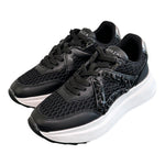 Sneaker Apepazza pelle rete strass nera<BR/> 